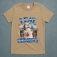 I Eat Cement Cursed Cat Funny Oddly Specific Dank Meme T-Shirt