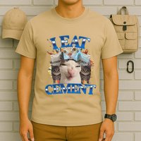 I Eat Cement Cursed Cat Funny Oddly Specific Dank Meme T-Shirt
