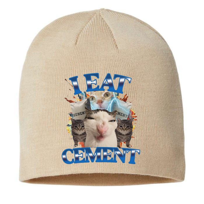 I Eat Cement Cursed Cat Funny Oddly Specific Dank Meme Sustainable Beanie