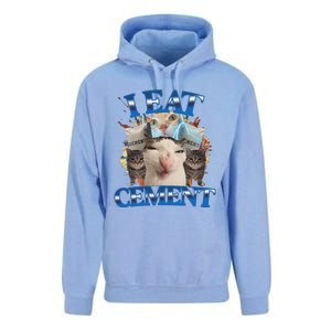 I Eat Cement Cursed Cat Funny Oddly Specific Dank Meme Unisex Surf Hoodie