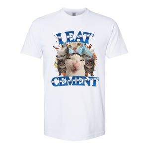 I Eat Cement Cursed Cat Funny Oddly Specific Dank Meme Softstyle CVC T-Shirt