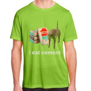 I Eat Cement Cursed Cat Funny Meme Adult ChromaSoft Performance T-Shirt