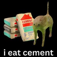I Eat Cement Cursed Cat Funny Meme Full-Length Apron With Pockets