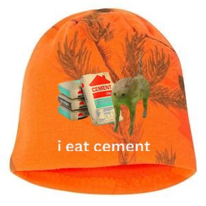 I Eat Cement Cursed Cat Funny Meme Kati - Camo Knit Beanie