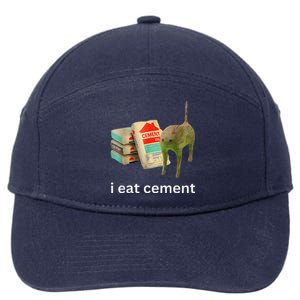 I Eat Cement Cursed Cat Funny Meme 7-Panel Snapback Hat