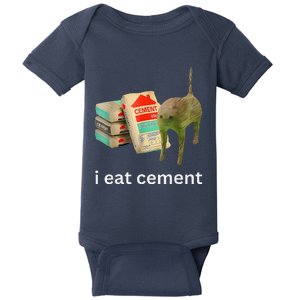 I Eat Cement Cursed Cat Funny Meme Baby Bodysuit