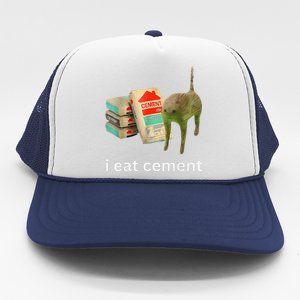 I Eat Cement Cursed Cat Funny Meme Trucker Hat