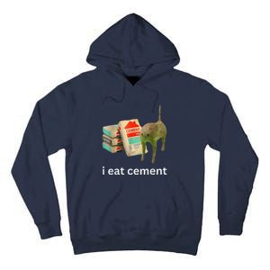 I Eat Cement Cursed Cat Funny Meme Tall Hoodie