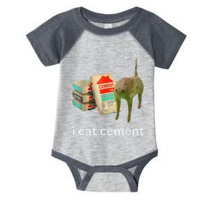 I Eat Cement Cursed Cat Funny Meme Infant Baby Jersey Bodysuit