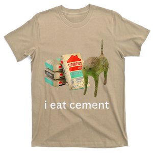 I Eat Cement Cursed Cat Funny Meme T-Shirt