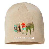 I Eat Cement Cursed Cat Funny Meme Sustainable Beanie