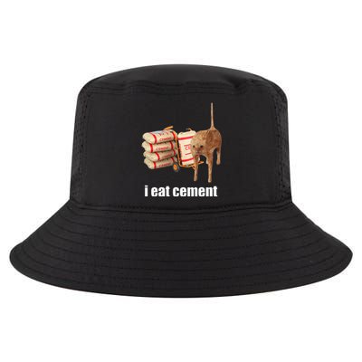 I Eat Cement Cursed Cat Funny Oddly Specific Weird Cool Comfort Performance Bucket Hat