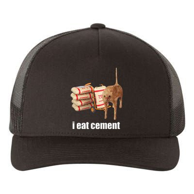 I Eat Cement Cursed Cat Funny Oddly Specific Weird Yupoong Adult 5-Panel Trucker Hat