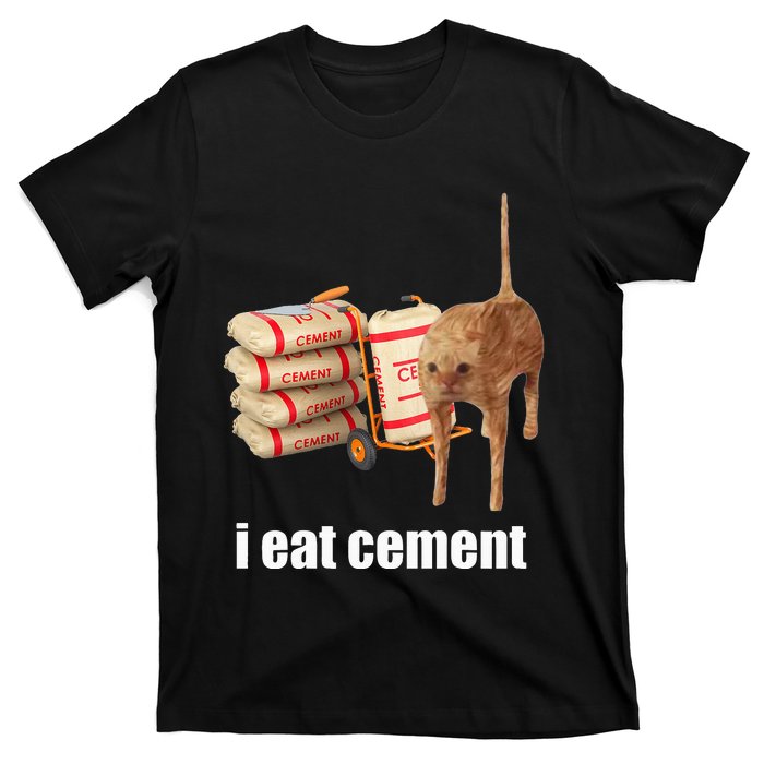 I Eat Cement Cursed Cat Funny Oddly Specific Weird T-Shirt