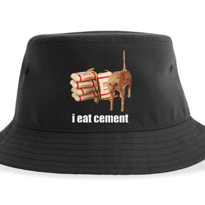 I Eat Cement Cursed Cat Funny Oddly Specific Weird Sustainable Bucket Hat