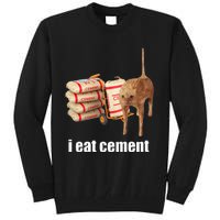 I Eat Cement Cursed Cat Funny Oddly Specific Weird Tall Sweatshirt