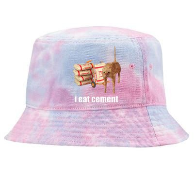 I Eat Cement Cursed Cat Funny Oddly Specific Weird Tie-Dyed Bucket Hat