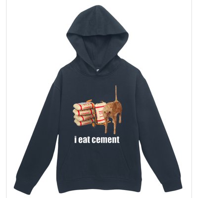 I Eat Cement Cursed Cat Funny Oddly Specific Weird Urban Pullover Hoodie