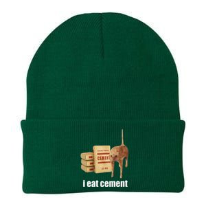 I Eat Cement Cursed Cat Funny Oddly Specific Weird Knit Cap Winter Beanie