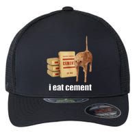 I Eat Cement Cursed Cat Funny Oddly Specific Weird Flexfit Unipanel Trucker Cap