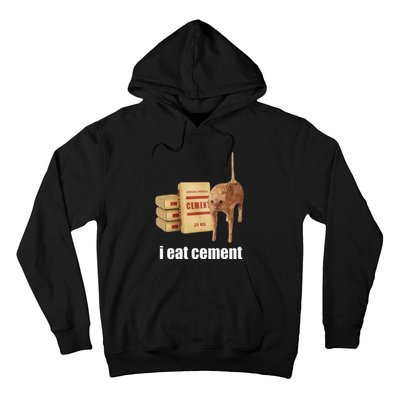 I Eat Cement Cursed Cat Funny Oddly Specific Weird Hoodie