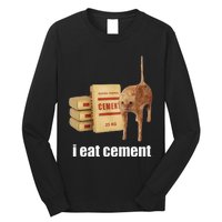 I Eat Cement Cursed Cat Funny Oddly Specific Weird Long Sleeve Shirt