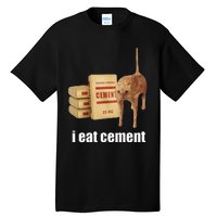 I Eat Cement Cursed Cat Funny Oddly Specific Weird Tall T-Shirt