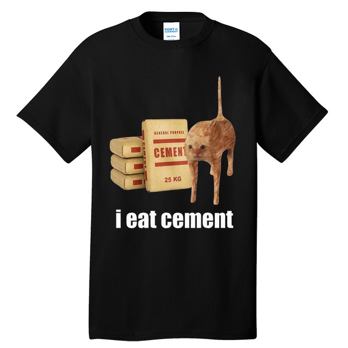 I Eat Cement Cursed Cat Funny Oddly Specific Weird Tall T-Shirt