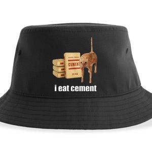 I Eat Cement Cursed Cat Funny Oddly Specific Weird Sustainable Bucket Hat