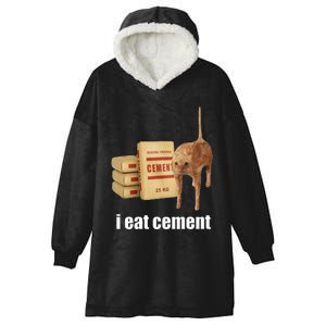 I Eat Cement Cursed Cat Funny Oddly Specific Weird Hooded Wearable Blanket