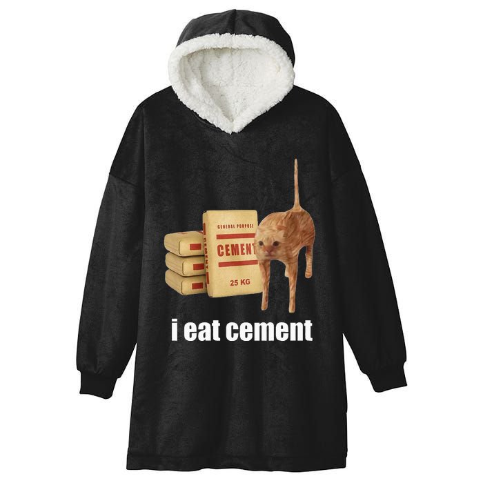 I Eat Cement Cursed Cat Funny Oddly Specific Weird Hooded Wearable Blanket