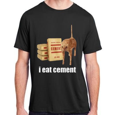 I Eat Cement Cursed Cat Funny Oddly Specific Weird Adult ChromaSoft Performance T-Shirt