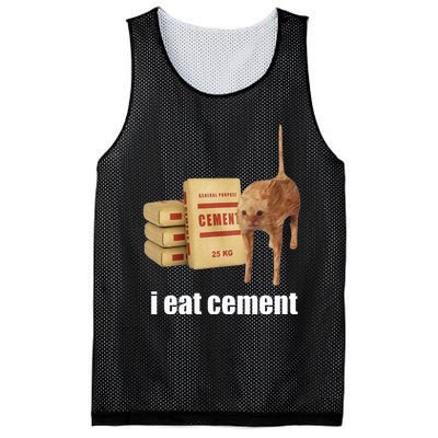 I Eat Cement Cursed Cat Funny Oddly Specific Weird Mesh Reversible Basketball Jersey Tank