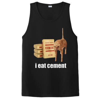 I Eat Cement Cursed Cat Funny Oddly Specific Weird PosiCharge Competitor Tank