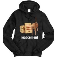 I Eat Cement Cursed Cat Funny Oddly Specific Weird Tie Dye Hoodie