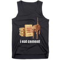 I Eat Cement Cursed Cat Funny Oddly Specific Weird Tank Top