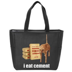 I Eat Cement Cursed Cat Funny Oddly Specific Weird Zip Tote Bag