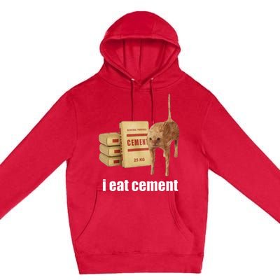 I Eat Cement Cursed Cat Funny Oddly Specific Weird Premium Pullover Hoodie