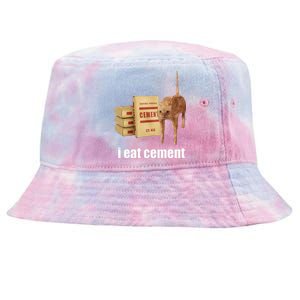 I Eat Cement Cursed Cat Funny Oddly Specific Weird Tie-Dyed Bucket Hat