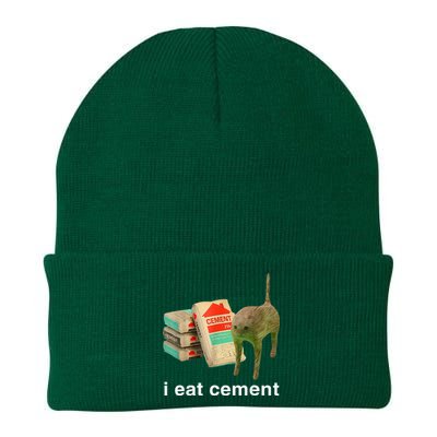 I Eat Cement Cursed Cat Funny Oddly Specific Dank Knit Cap Winter Beanie