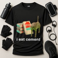 I Eat Cement Cursed Cat Funny Oddly Specific Dank Performance Shirt