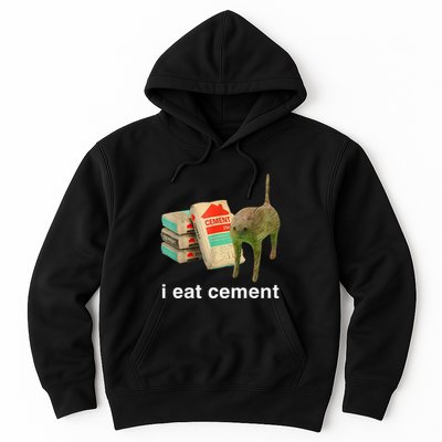 I Eat Cement Cursed Cat Funny Oddly Specific Dank Hoodie