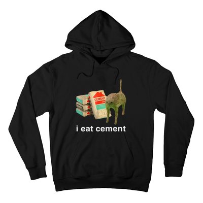 I Eat Cement Cursed Cat Funny Oddly Specific Dank Hoodie