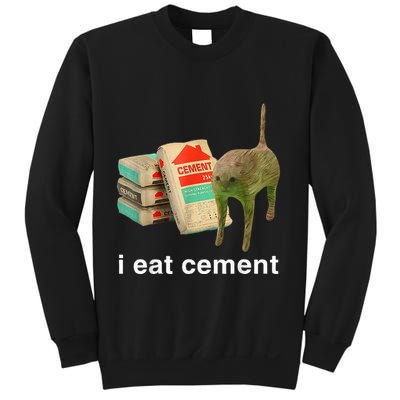 I Eat Cement Cursed Cat Funny Oddly Specific Dank Sweatshirt
