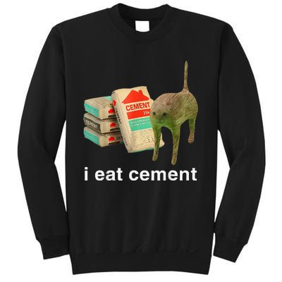 I Eat Cement Cursed Cat Funny Oddly Specific Dank Sweatshirt