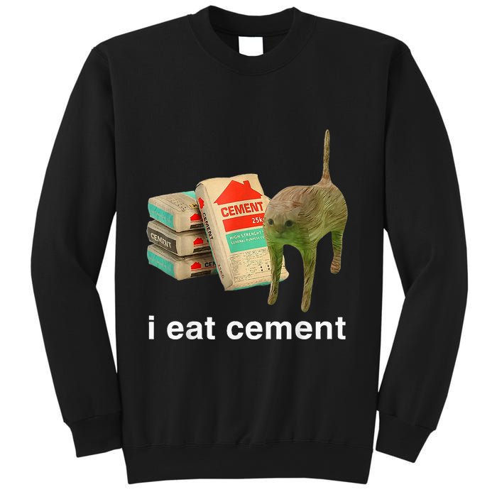 I Eat Cement Cursed Cat Funny Oddly Specific Dank Sweatshirt