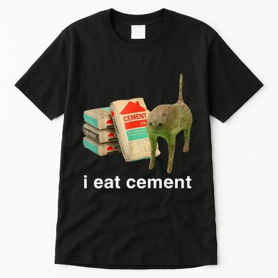 I Eat Cement Cursed Cat Funny Oddly Specific Dank Tall T-Shirt