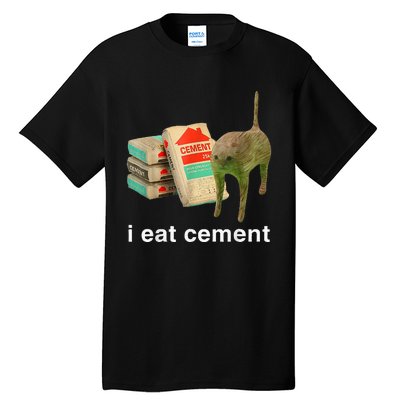 I Eat Cement Cursed Cat Funny Oddly Specific Dank Tall T-Shirt