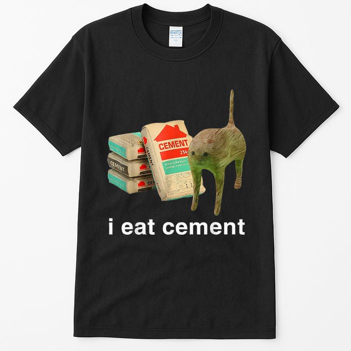 I Eat Cement Cursed Cat Funny Oddly Specific Dank Tall T-Shirt