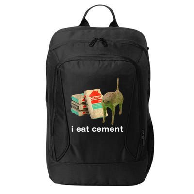 I Eat Cement Cursed Cat Funny Oddly Specific Dank City Backpack